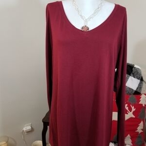 Lane Bryant sz 14/16 tunic style cranberry top